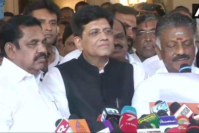 Tamil Nadu, Grand Alliance, BJP, AIADMK, PMK, Piyush Goyal, O Panneerselvam, Lok Sabha elections, Lok Sabha elections 2019
