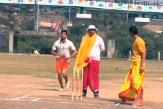 This video of the tournament shows the players, comfortably enjoying the game wearing dhoti-kurta.
