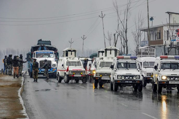 Security forces cordoned off the site of suicide bomb attack (PTI Photo)