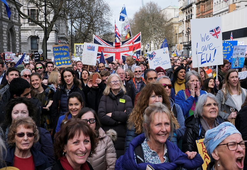 Partcipating in the rally, London Mayor Sadiq Khan said that enough time has been given to lawmakers and now the common people of Britain has the final say on Brexit. Khan also claimed that thousands of people from different corners of the city have come together. (Reuters photo)