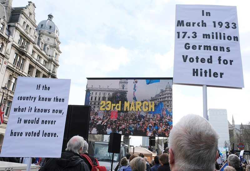 The campaigners marched from Park Lane to Parliament Square. (Reuters photo)
