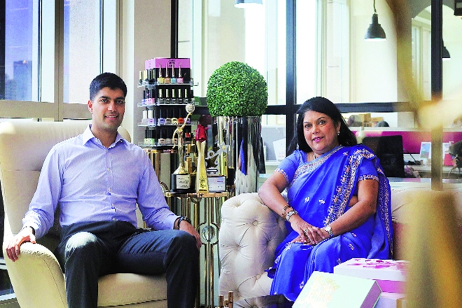Falguni Nayar, Founder & CEO, Nykaa.com and Anchit Nayar, CEO, Retail, Nykaa.com (Express photo: Nirmal Harindran)