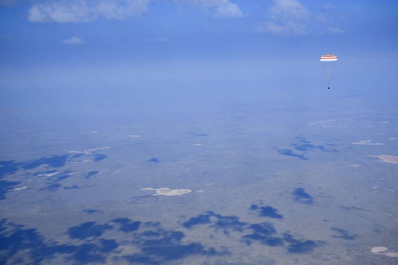 NASA, NASA astronauts, astronauts, astronauts return to earth, International Space Station, Soyuz rocket, rocket, NASA images