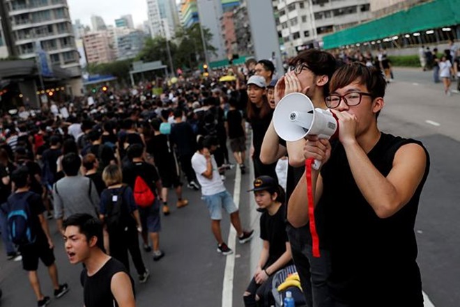 Police said 56,000 turned out at the protest's peak. (Reuters photo)