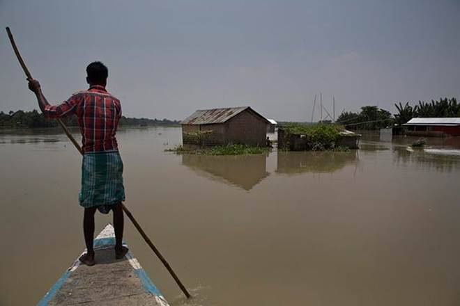 Assam flood, Assam flood 2019, Assam flood photos, Dhubri, Dhemaji, Assam State Disaster Management Authority, ASDMA