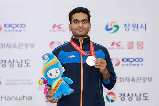 Old picture of Gaurav Rana after he won a medal last year. (PIC: Twitter)