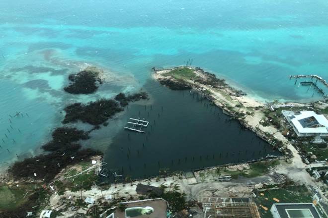 An aerial view shows devastation after hurricane Dorian hit the Abaco Islands in the Bahamas (Reuters photo)