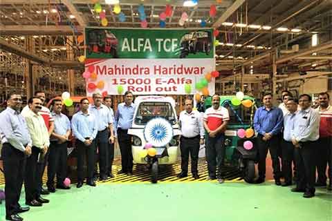 Mahindra eAlfa Mini 15,000th vehicle rolled out: Achieves the milestone within two years from launch