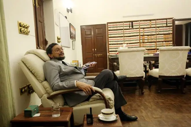 Interview with Justice Sharad Arvind Bobde at his residence in New Delhi on Wednesday. Express Photo by Tashi Tobgyal 
301019