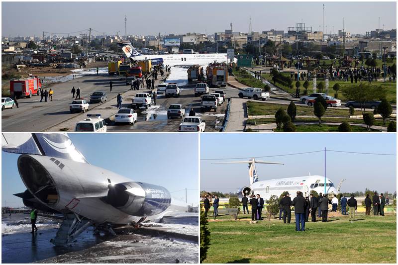 iran plane, iran plane landing, iran plane skid, iran plane land on road, Iranian passenger plane, Mahshahr airport, iran plane crash-lands on highway