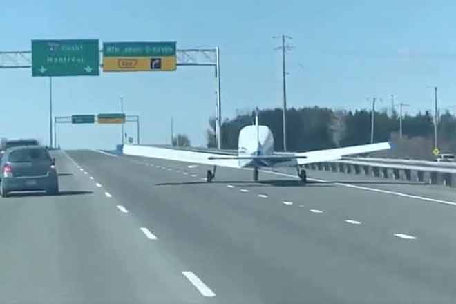 Video: Watch this plane make an emergency landing on a busy highway!