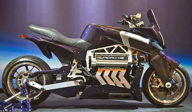 Aurora V8 Hellfire OZ26: The Hellfire produces 417 bhp from its enormous 2575cc V8 engine. Now, you see what's wrong with big engines, less power but more fuss? For some perspective, the most powerful production motorcycle today is the Kawasaki H2 which makes around 210 bhp from its supercharged 1000cc engine. But then again, it has a strange charm to it and it's called Hellfire. Who would not want their bike to be called Hellfire! (Source: Car Throttle)