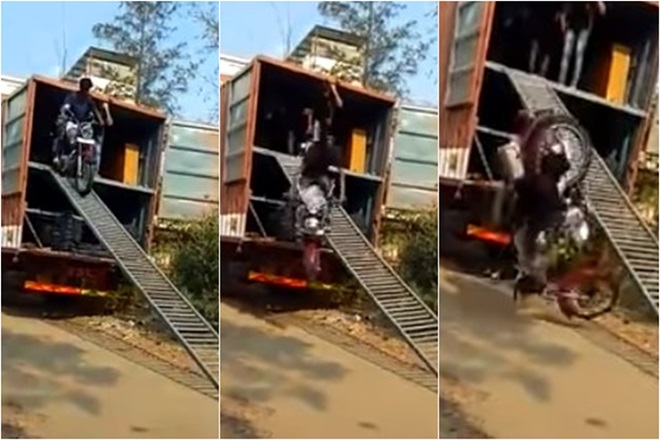 Heartbreaking! Brand-new Royal Enfield falls off trailer while unloading: Shows why safety gear is paramount