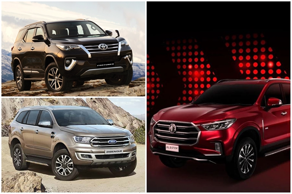 MG Gloster vs Toyota Fortuner vs Ford Endeavour Specs, variants