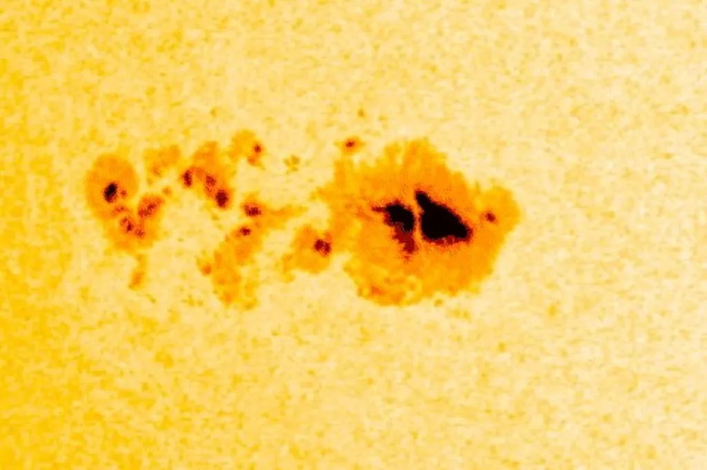 Sunspots are the dark patches on the Sun’s surface due to the star’s magnetic field. (Image: NASA)