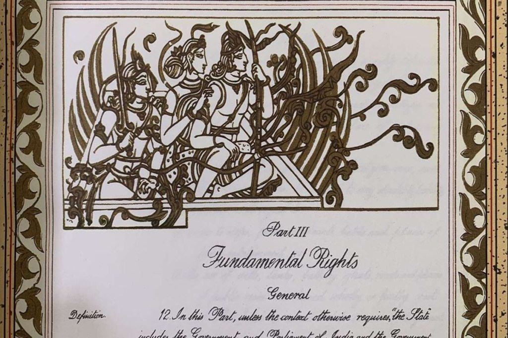Ravi Shankar Prasad shared twelve such pages from the original Constitution describing what each one had depicted.