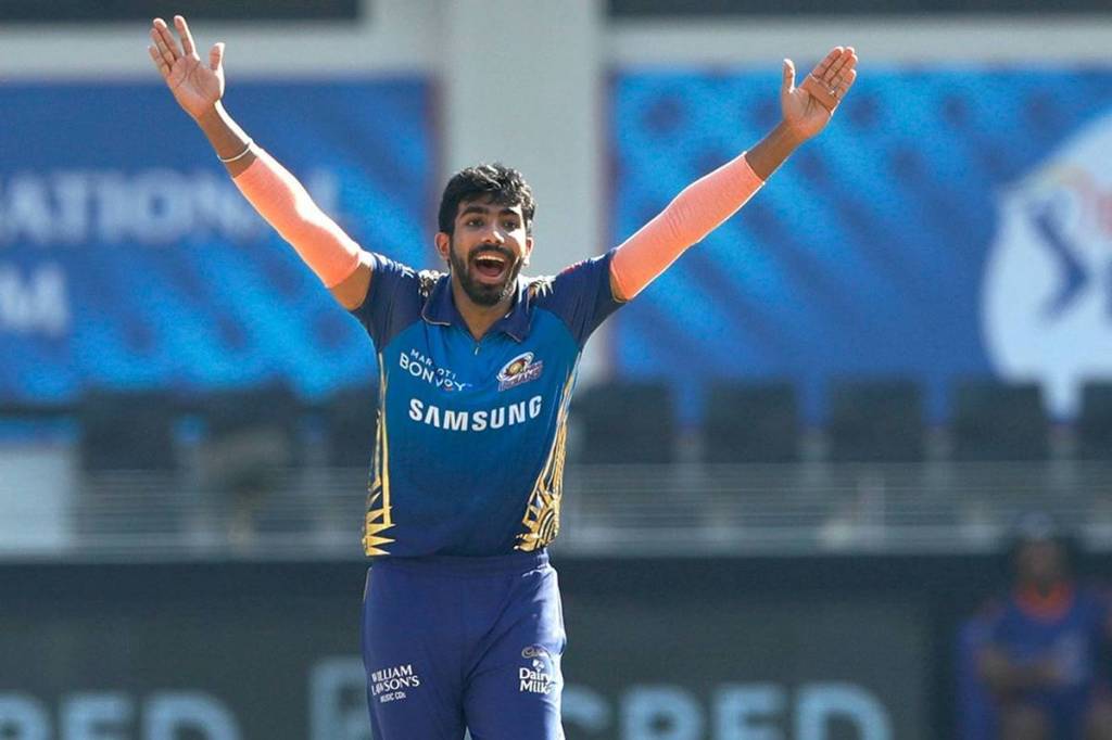 Mumbai Indians (MI) player Jasprit Bumrah appeals for the wicket of Delhi Capitals batsman Rishabh Pant during the Indian Premier League (IPL) T20 cricket match, at Dubai International Cricket Stadium in Dubai. (PTI Photo/Sportzpics for BCCI)