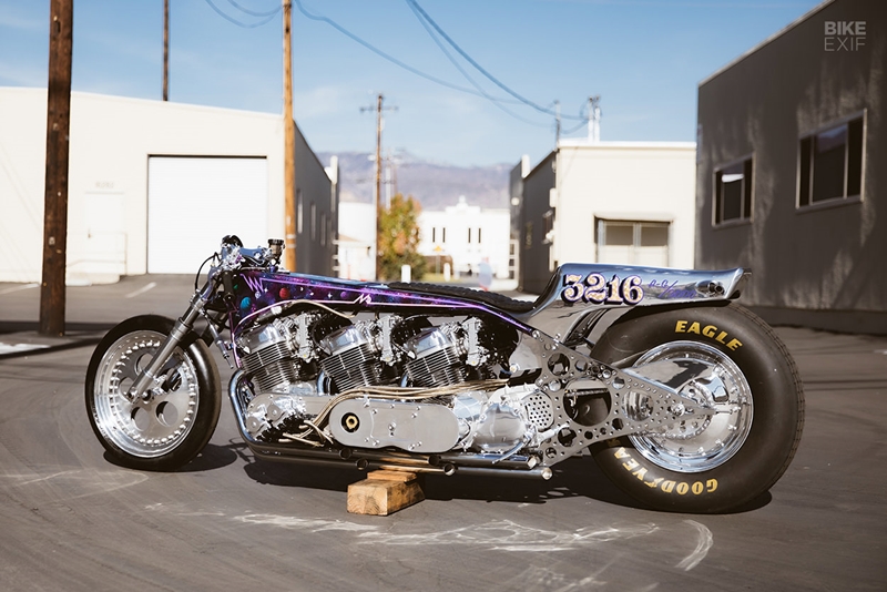 When it came to the paint job though, Kiyo took his hands off, giving total creative freedom to the same artist that painted the previous two bikes: Gen Katsuragawa at Love Ear Art. The overall effect is surprisingly whimsical, belying just how potent this machine actually is. The Galaxy has now taken up residence in the Haas Moto Museum alongside its siblings, but Kiyo doesn’t consider it complete. Before he ticks that box, he has one more challenge to face: racing it at Bonneville. (Source: Bikeexif)