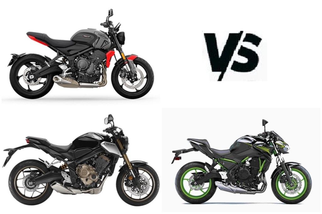 triumph trident 660 vs kawasaki z650 vs honda cb650r