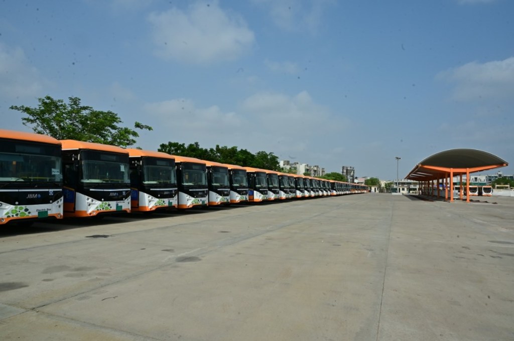 JBM Eco-Life electric AC bus launched in Ahmedabad with 250km range, fast charging