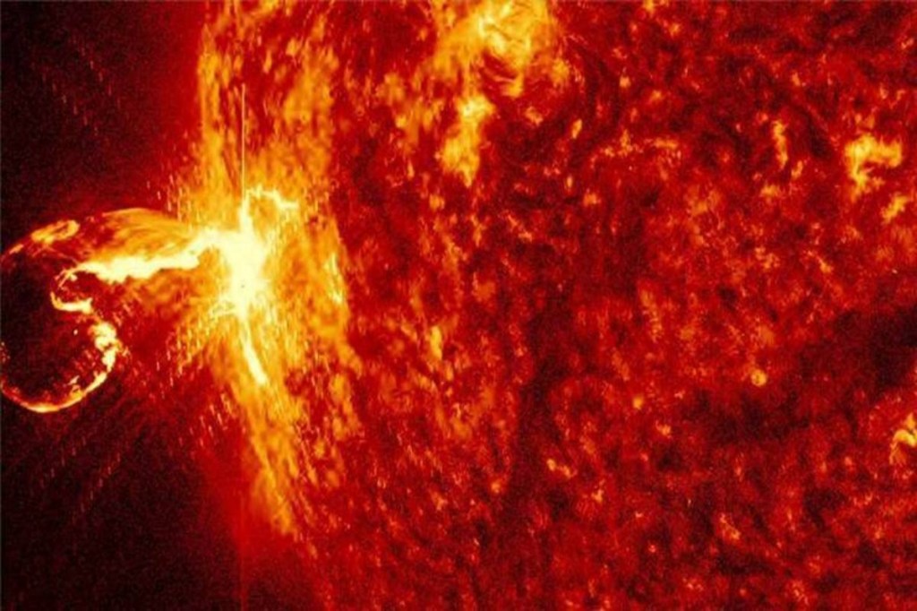 solar flare, solar storm
