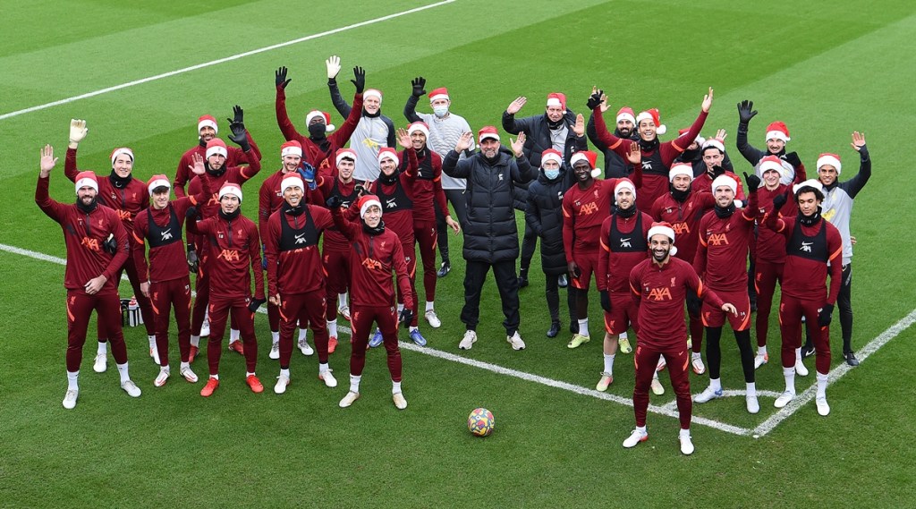 Liverpool are second in the table with a game in hand, six points behind Manchester City. Leicester are 10th. (Twitter/Liverpool)