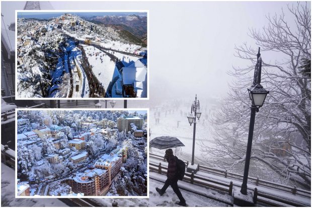 Himachal Pradesh's capital Shimla and popular tourist destination Manali coated in white splendour. Most places in Himachal Pradesh are reeling under severe a cold wave. According to a report issued by the IMD office on Saturday morning, Shimla had received around 15cm of snow from Friday night to Saturday morning. Tourists and locals enjoy snowfall in Shimla, Manali and other places in Himachal. Let us take a look at some of the breathtaking images: