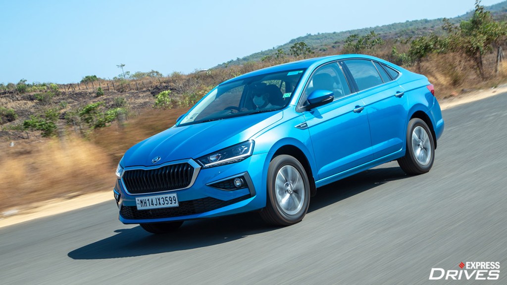 Skoda Slavia front 1.5 TSI driving