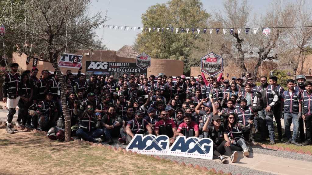 TVS celebrates One Lakh Apache Owners Group members with AOG’s North Chapter Ride