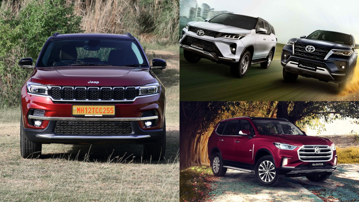 2022 Jeep Meridian vs Toyota Fortuner vs MG Gloster Price, specs