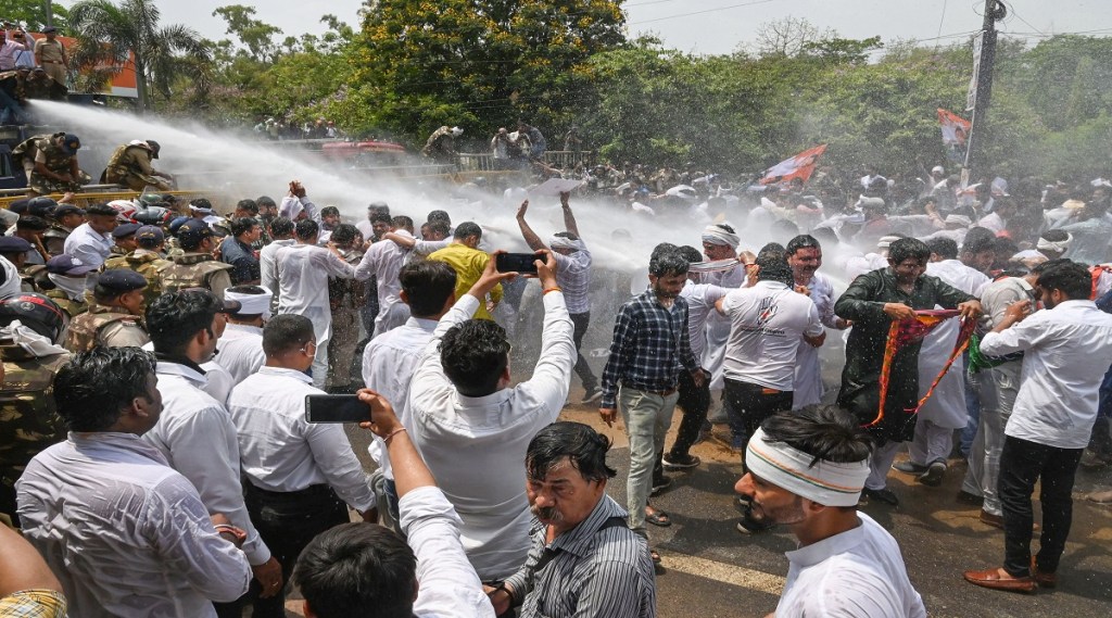 Youth Congress protest in Bhopal