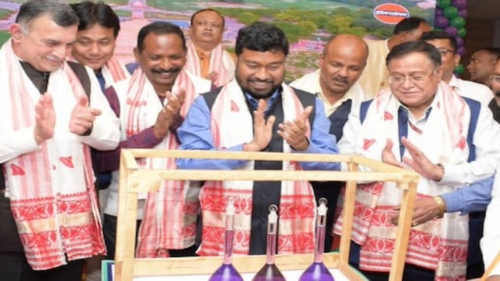The embarrassing incident took place when an Indian Oil official was delivering his speech on the stage while a projector screen started playing an obscene clip.