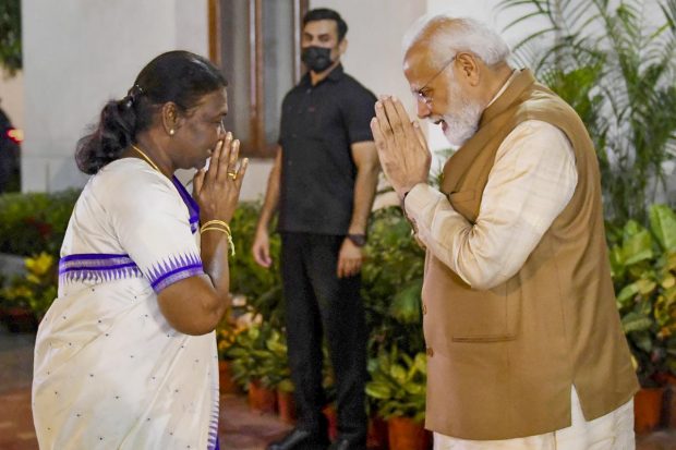 Born on June 20, 1958, in Odisha's Mayurbhanj district, she catapulted into the national spotlight after being picked as the ruling NDA's presidential nominee in the July 18 polls. (PIB/PTI Photo)