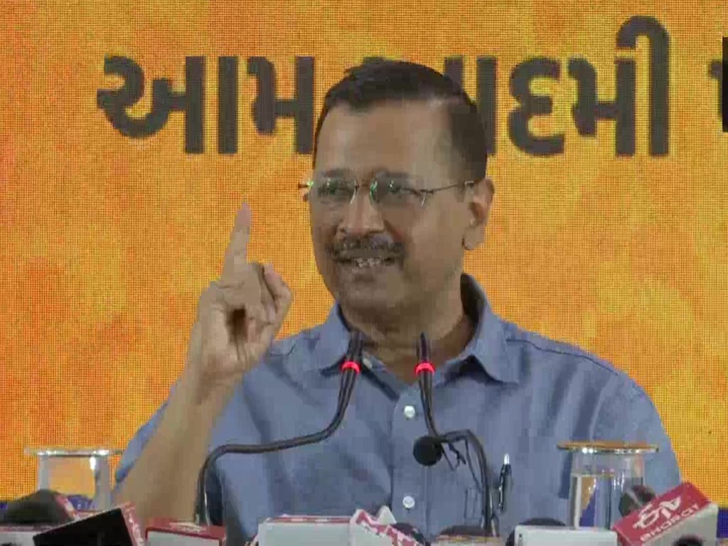 AAP is campaigning aggressively in poll-bound Gujarat. This is Delhi CM’s second visit to the state this month so far.(Photo/ANI)