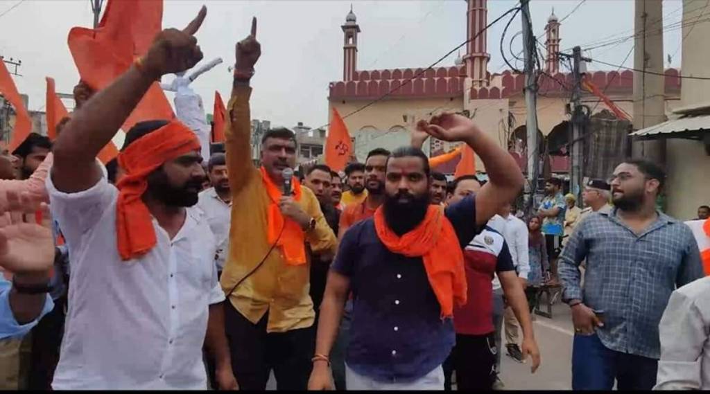 Police said they took suo motu cognizance of the incident after videos of the rally went viral on social media. (Express photo)