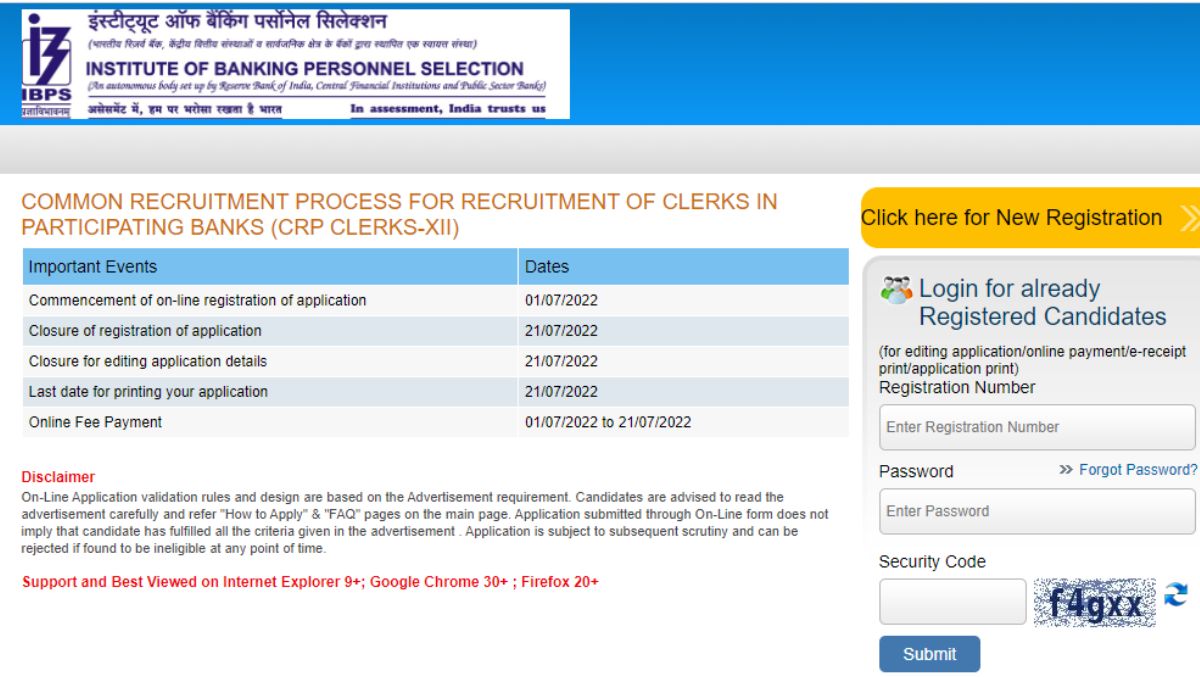 IBPS Clerk Notification 2022 (OUT) For Over 6000 Vacancies Check