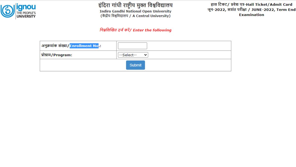 IGNOU hall ticket 2022 (out) for June TEE, check easy steps to download