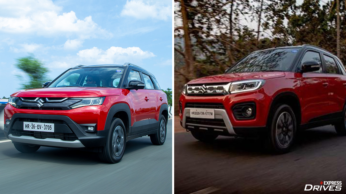 2022 Maruti Suzuki Brezza (left) & Vitara Brezza (right)
