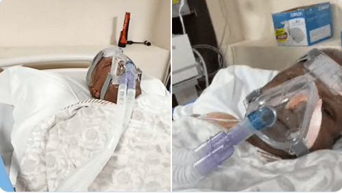 Hospitalized Lalu Yadav on videocall with Rohini Acharya. (Photo/Twitter)