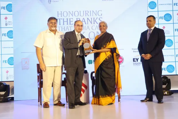 The Public Sector Bank category winner is Dinesh Kumar Khara, Chairman of State Bank of India(Express Photo team)