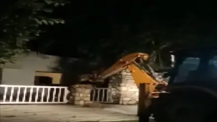 The Vanantra Resort in Uttarakhand's Rishikesh owned by Pulkit Arya, who allegedly murdered a teenage girl, was demolished on late Saturday night. (Photo: ANI)