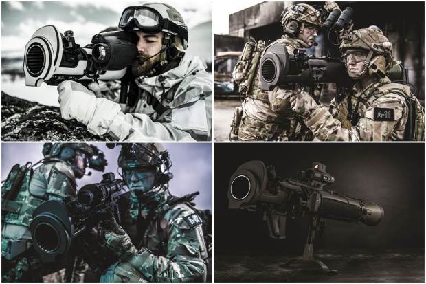 Carl Gustaf  can destroy vehicles, with anti-armour, or structures; it can use anti-tank and anti-structure ammunitions.With anti-personnel range as it bursts in air, and sends down shrapnel it has the capability to neutralise infantry in the open.