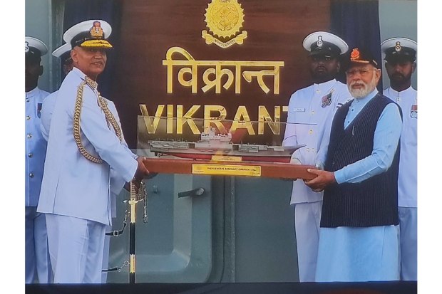 The day of comissioning of INS Vikrant - PM Narendra Modi and Navy Chief Admiral R Hari (FE. Online)