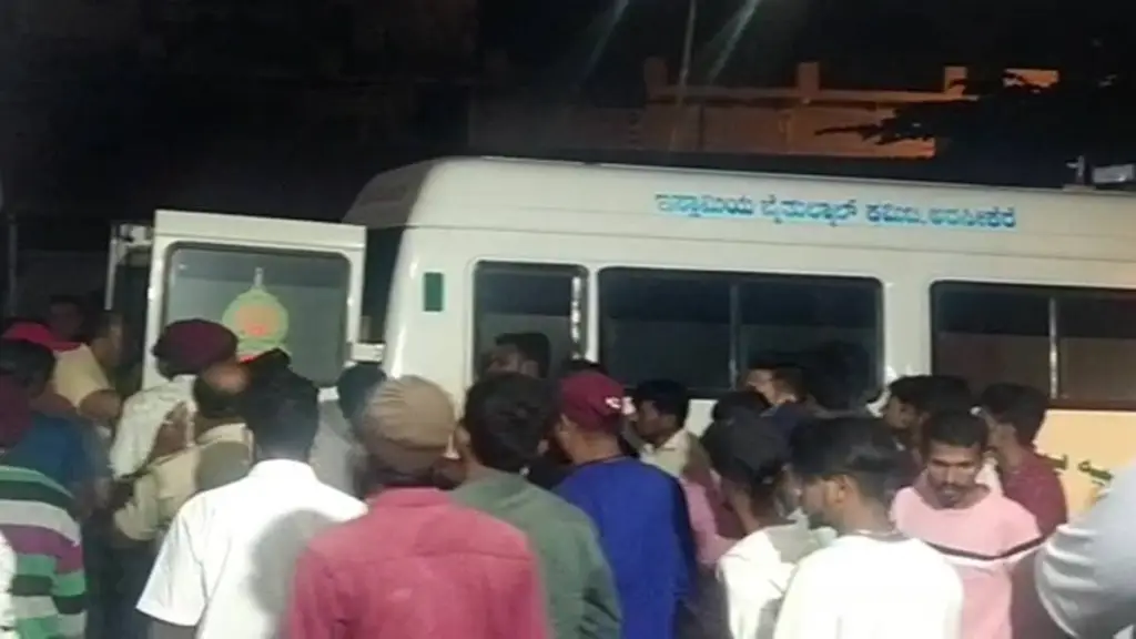 The accident that took place at the Arsikere taluka in Hassan district. (Photo: ANI)
