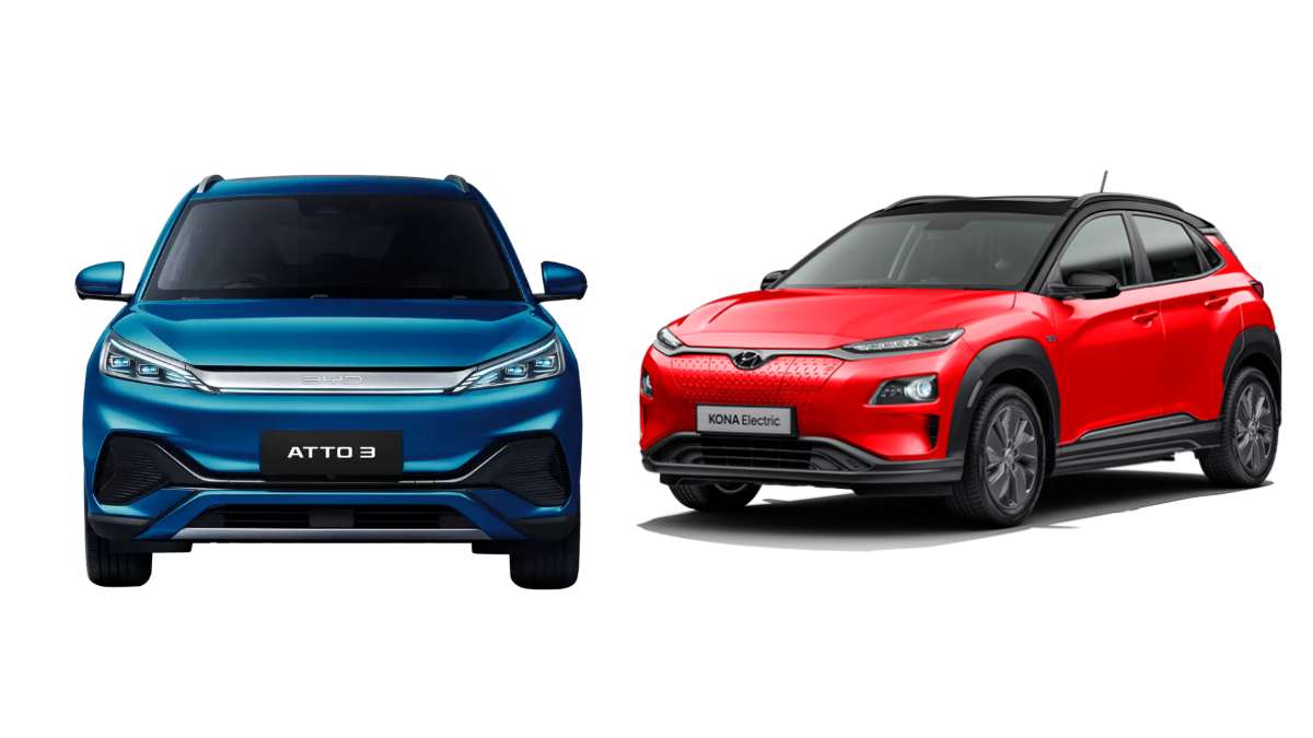 BYD Atto 3 vs Hyundai Kona EV battery specification comparison Car