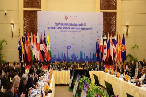 Glimpses of ASEAN Defence Ministers’ Meeting (ADMM) plus attended by Defence Minister Rajnath Singh in Siem Reap, Cambodia on November 23, 2022.