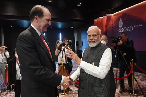 A fruitful discussion with World Bank President, Mr. David Malpass at the Bali G20 Summit. (Photo: Twitter/PMO India)