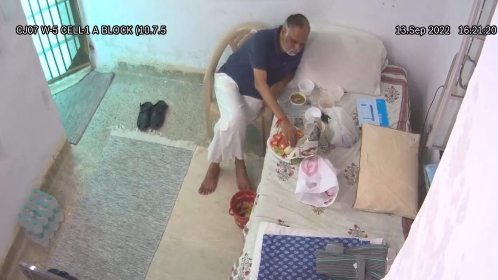 Jain has claimed in a petition filed Monday that he has been surviving on fruits, vegetables, seeds and dry fruits or dates which he was purchasing from his quota of ration available to all inmates. (Video Screengrab/ANI)