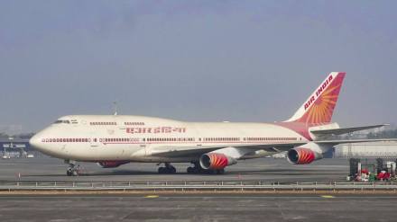 An Air India aircraft parked at the airport in Mumbai