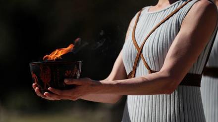 The flame will then be transported overland in a torch relay